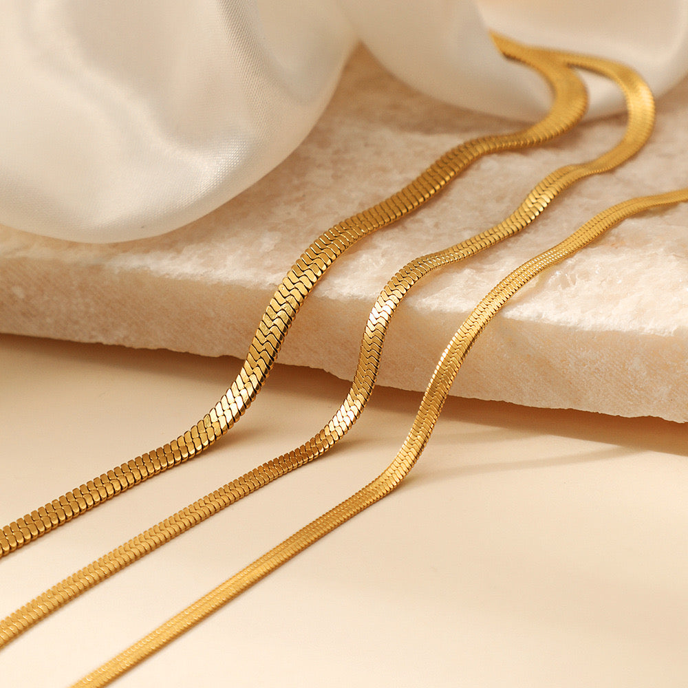 Flexible Flat Sterling Sliver Necklace