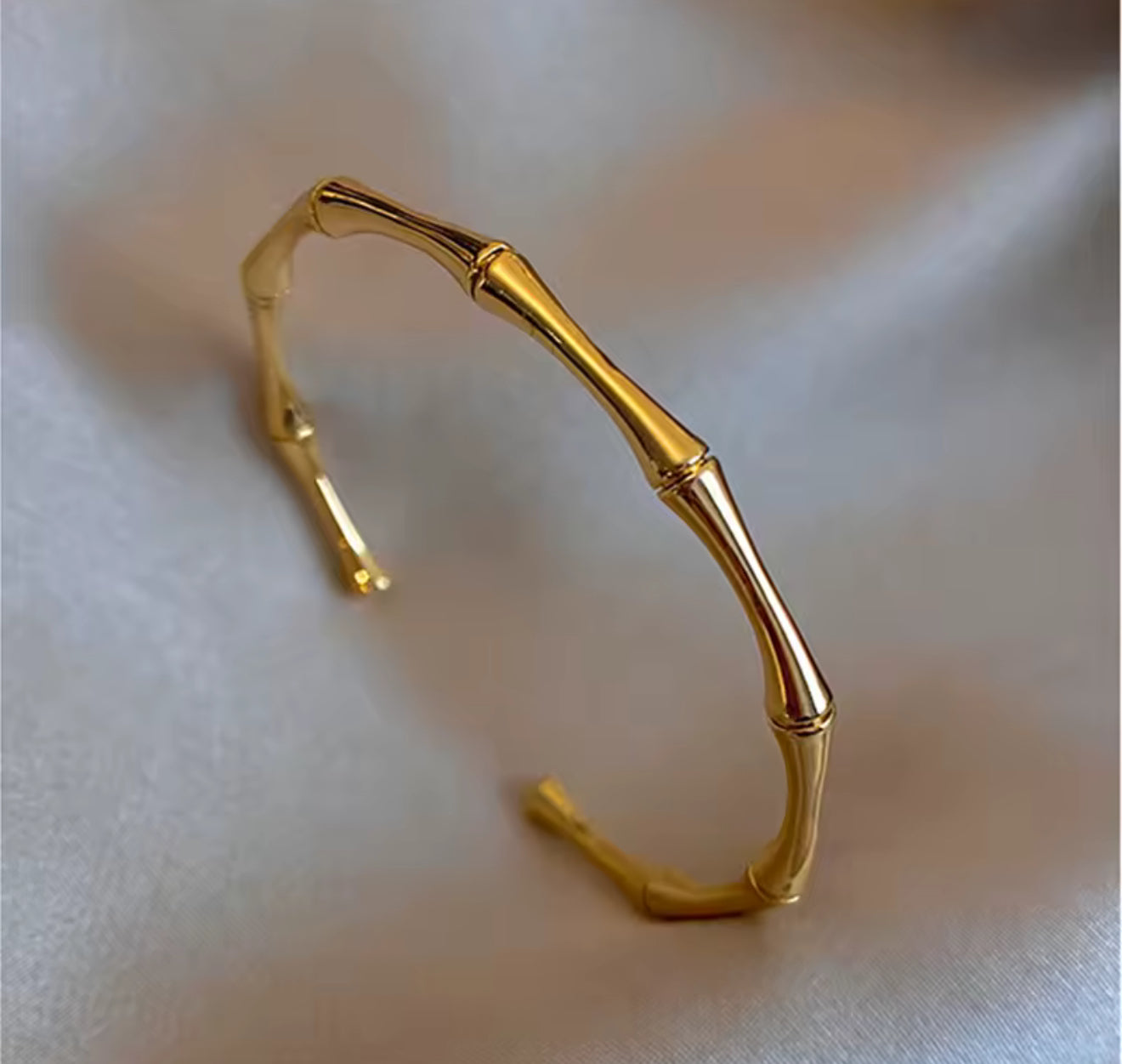 Open Bamboo Stainless Steel Bracelets