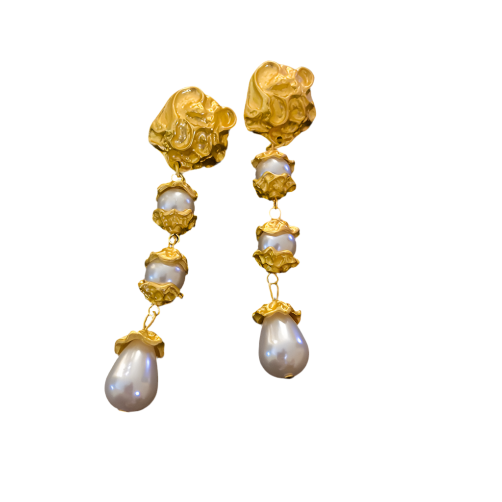 Retro Inlay Stainless Steel Earrings