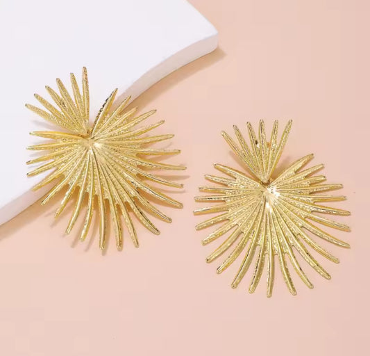 Fan-Shaped Stainless Steel Earrings