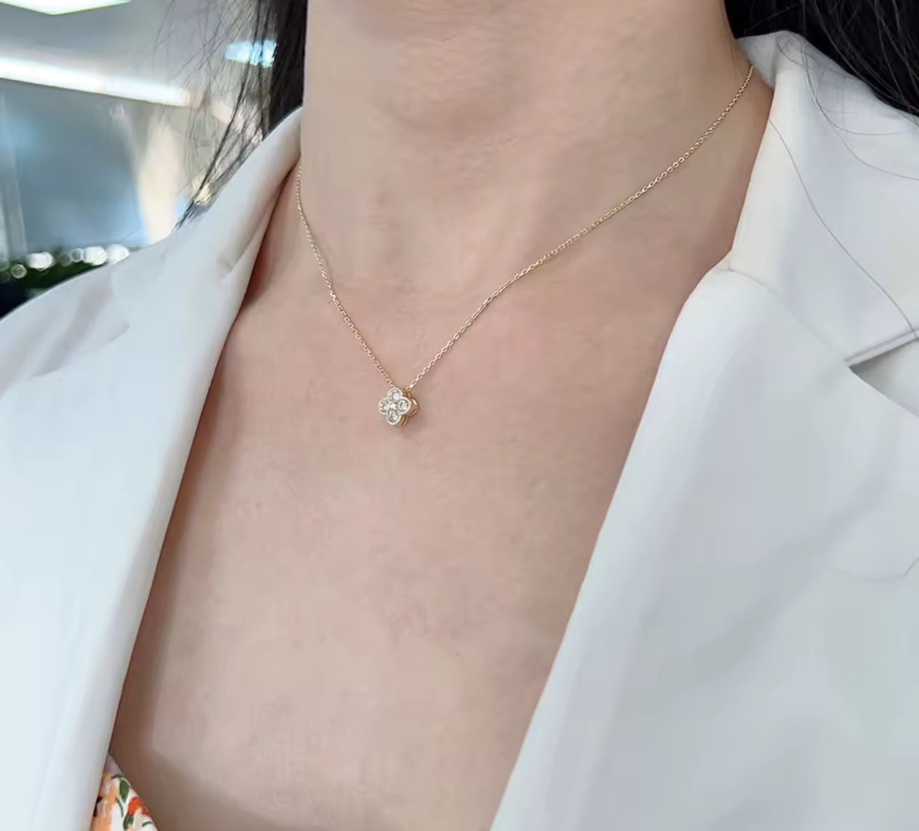 Four Leaf Clover Sterling Sliver Necklace