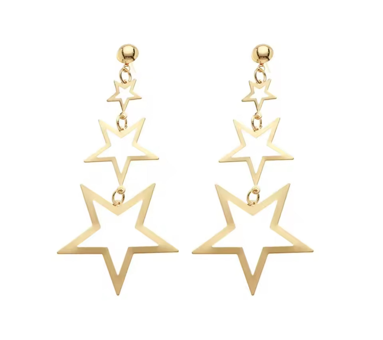 Three Star Stainless Steel Earrings