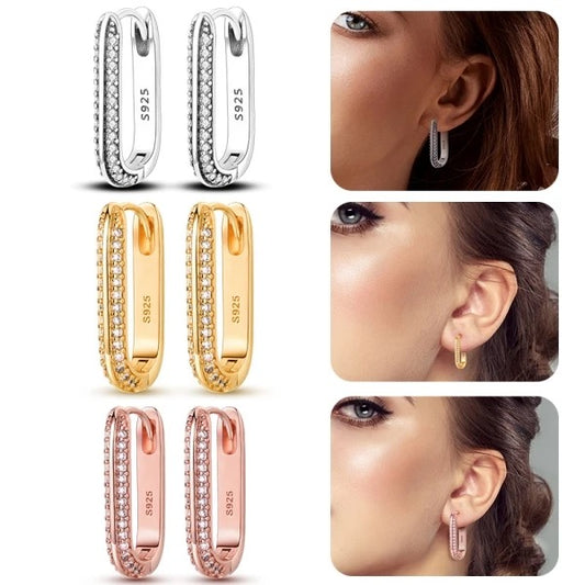 Emily Hoop 925 Sterling Sliver Earrings
