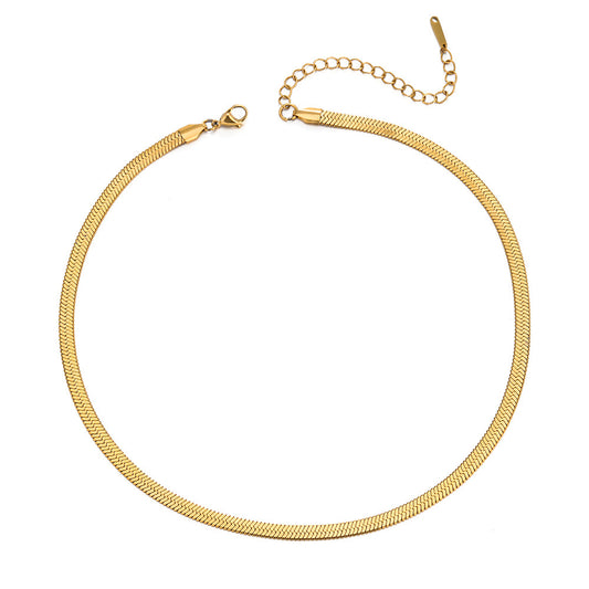 Flexible Flat Sterling Sliver Necklace