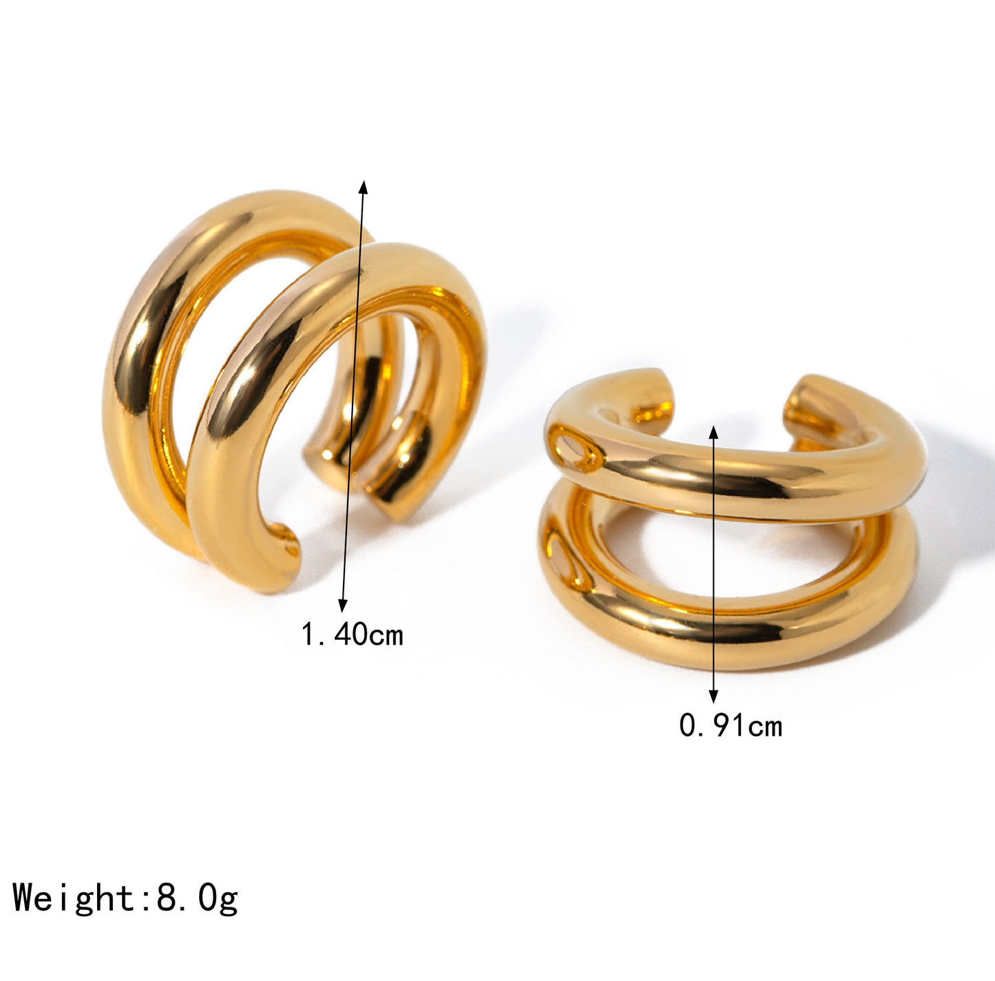 Clara Stainless Steel Ear Cuffs
