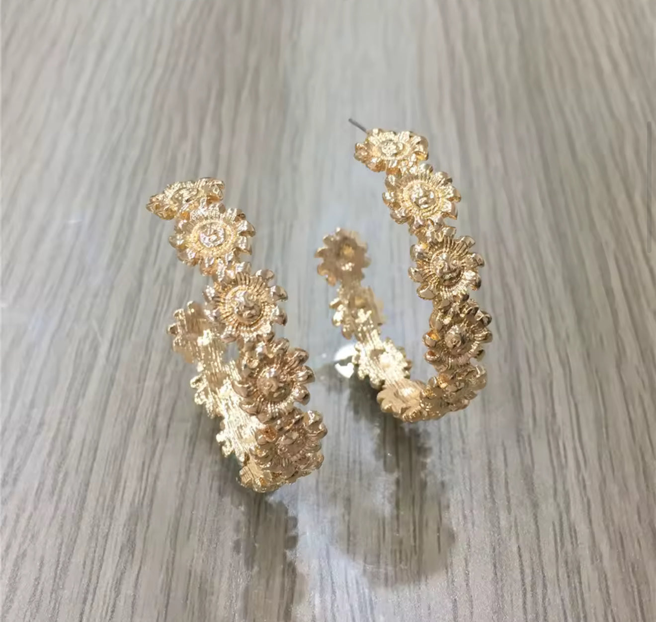 Floral Tracy Hoop Stainless-Steel Earrings