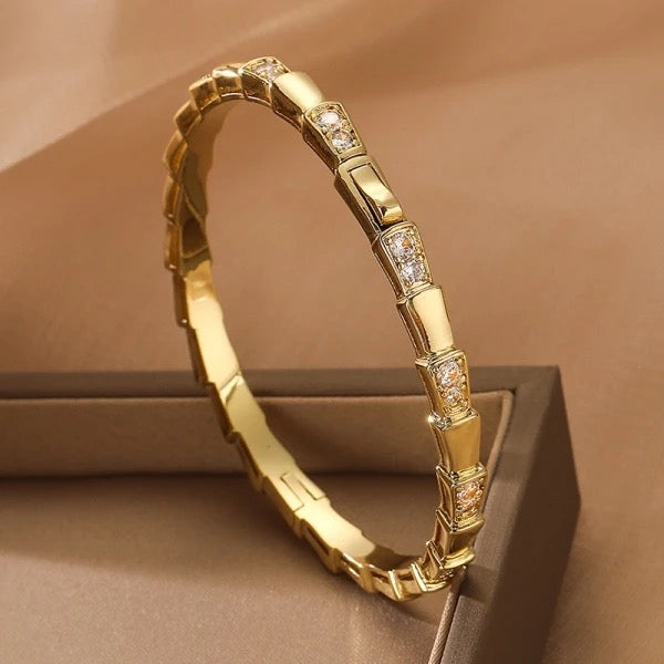 Snake Bone Stainless Steel Bangle