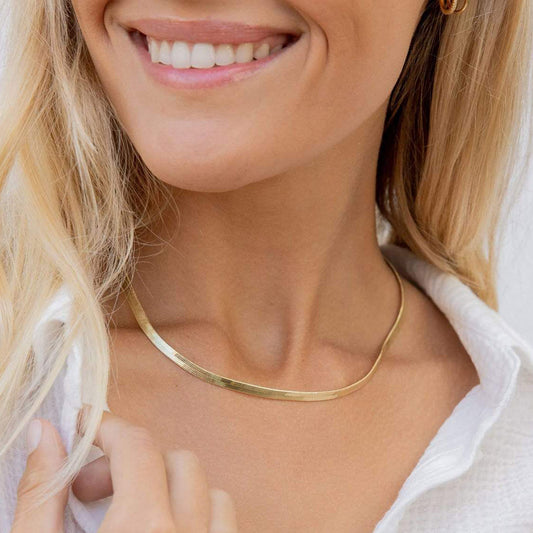 Flexible Flat Sterling Sliver Necklace