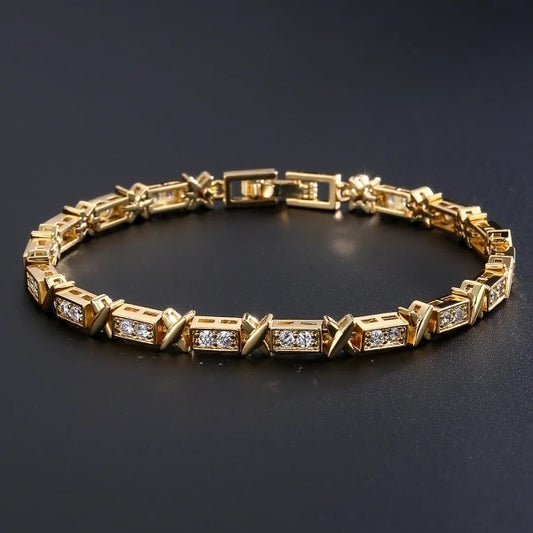 Luxury Zircon Stainless Steel Bracelet