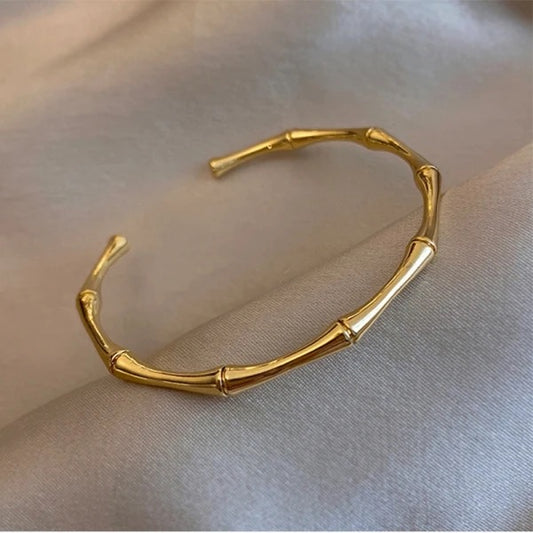 Open Bamboo Stainless Steel Bracelets
