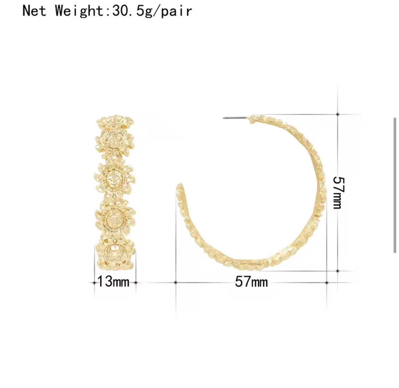 Floral Tracy Hoop Stainless-Steel Earrings