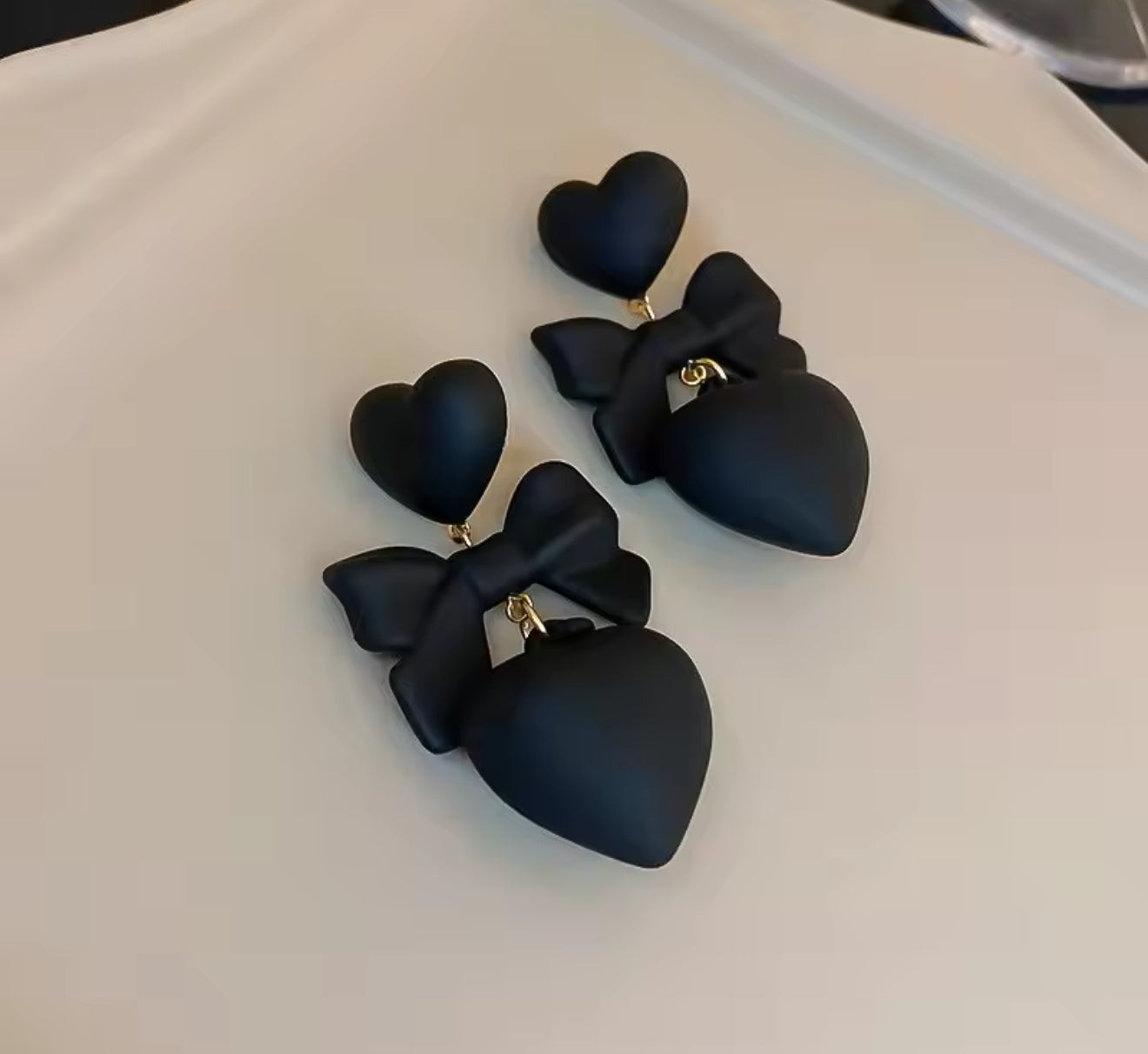 Matted Black Stainless Steel Earrings
