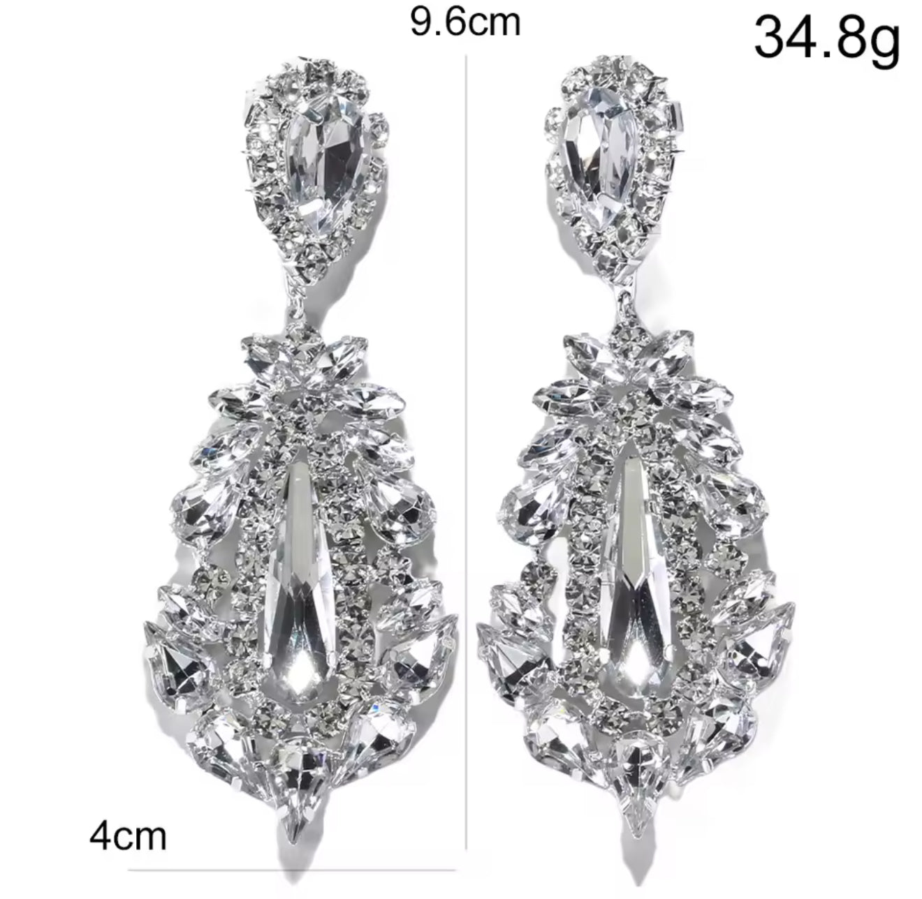 Glam Lux 925 Sterling Sliver Earrings
