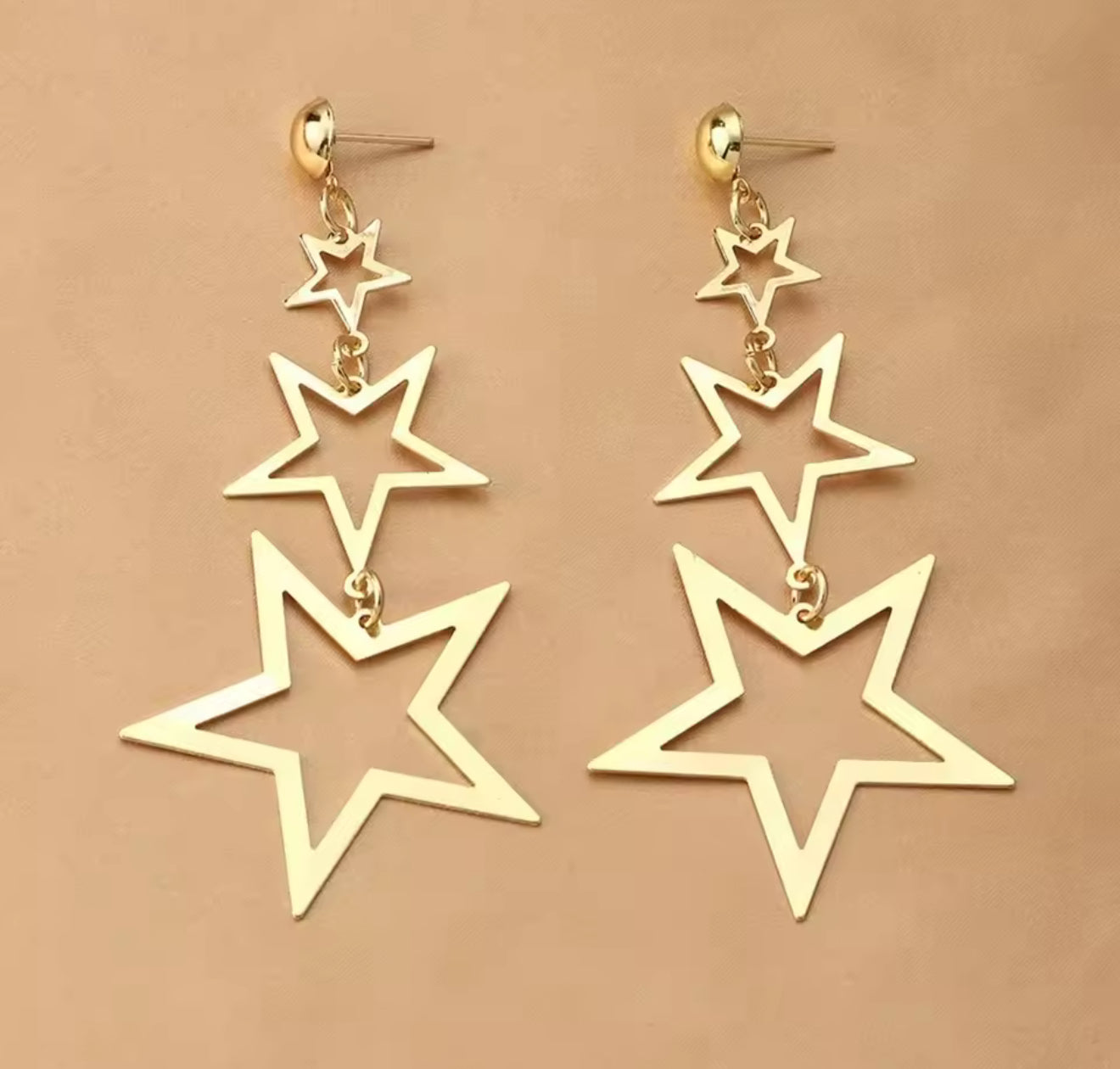 Three Star Stainless Steel Earrings
