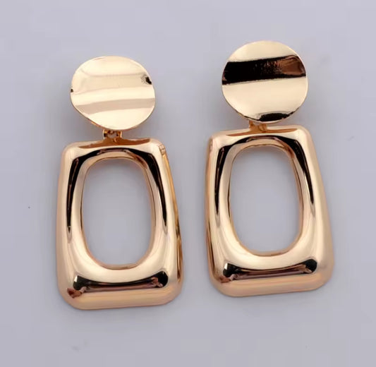 Oval Alloy Stainless Steel Earrings