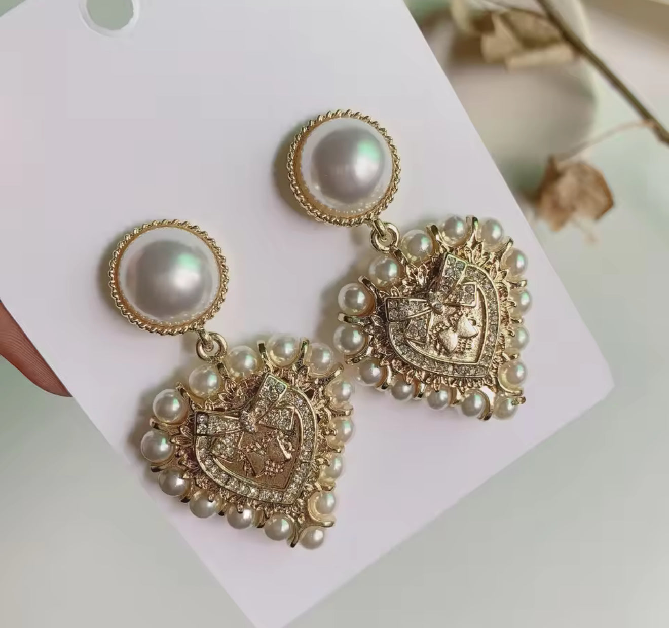 Vintage Heart Stainless Steel Earrings