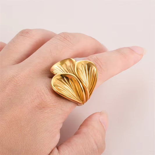 Leafy Stainless Steel Ring
