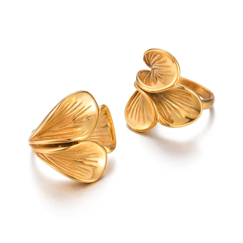 Leafy Stainless Steel Ring