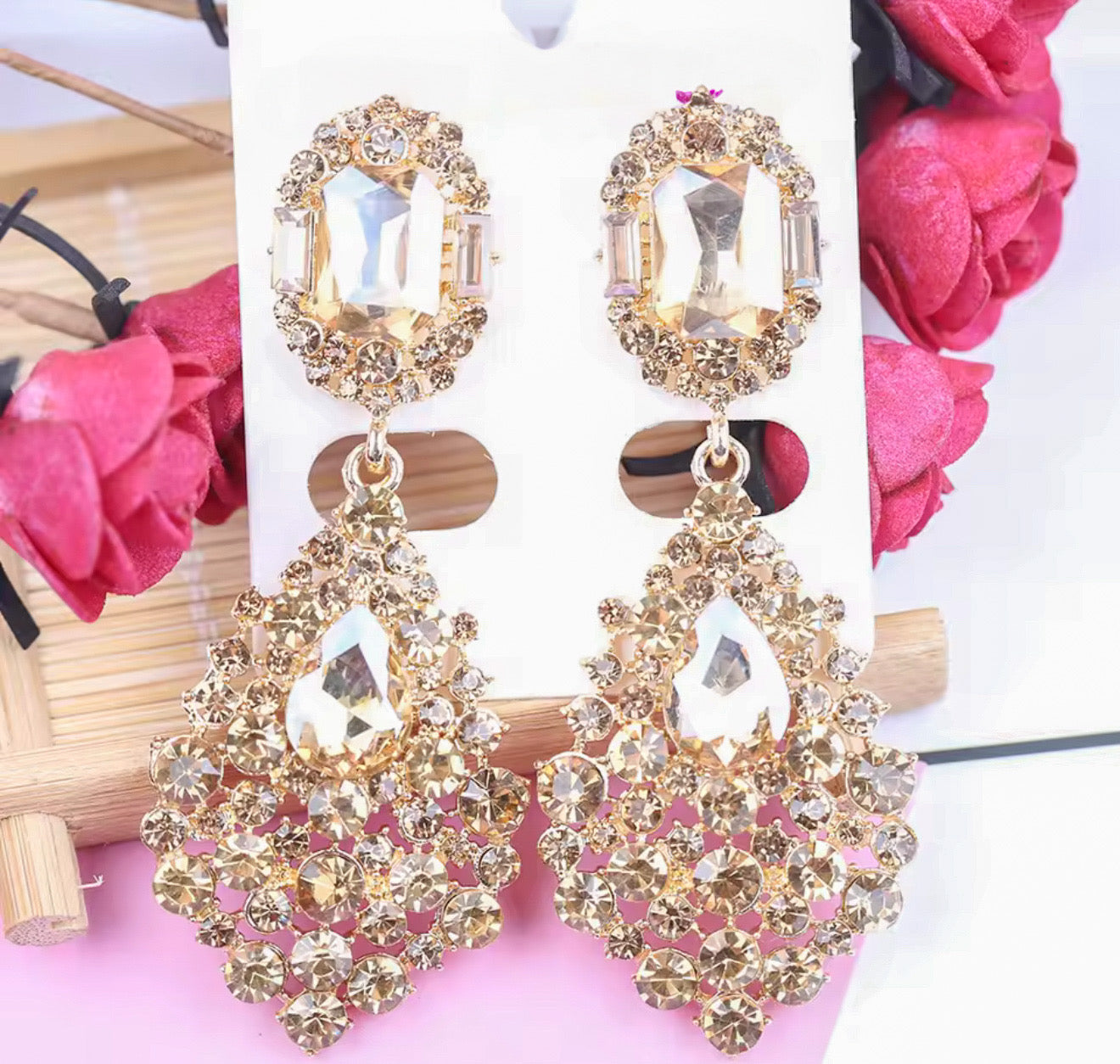 India Stone Stainless Steel Earrings