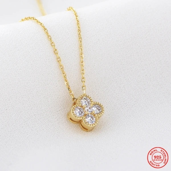 Four Leaf Clover Sterling Sliver Necklace