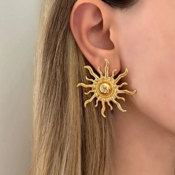 Sun Light Stud Stainless-Steel Earrings